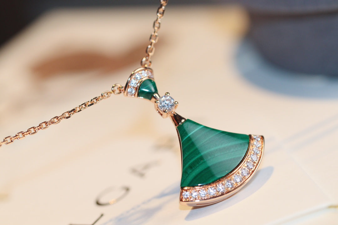 [⭐Lioran]DREAM NECKLACE MALACHITE DIAMOND