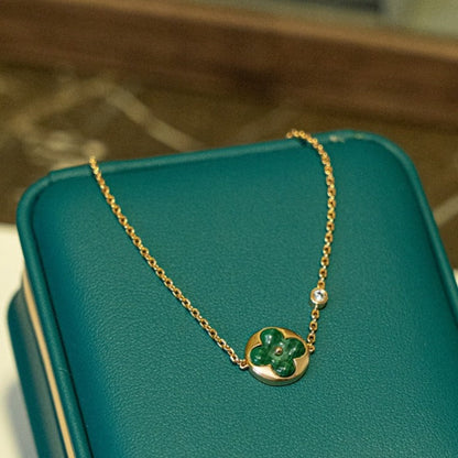 [⭐Lioran]SUN MALACHITE 1 DIAMOND PINK GOLD BRACELET