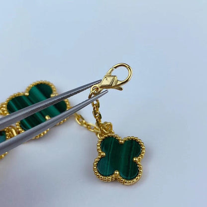 [⭐Lioran]MAGIC CLOVER MALACHITE GOLD BRACELET 5 MOTIFS