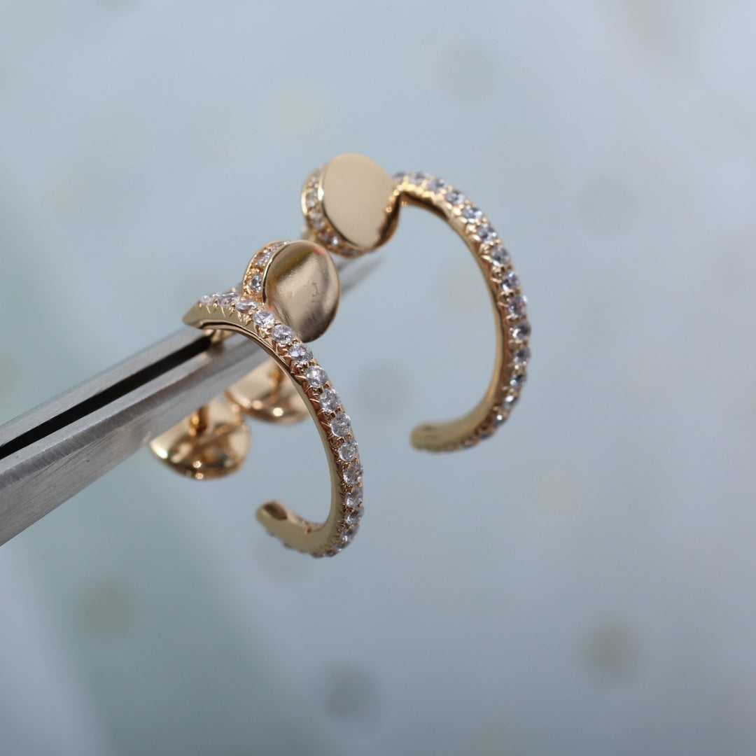 [⭐Lioran]JUSTE EARRINGS 12.75MM PINK GOLD DIAMOND