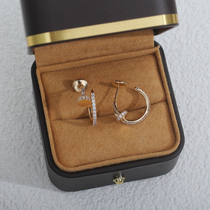 [⭐Lioran]JUSTE EARRINGS 12.75MM PINK GOLD DIAMOND