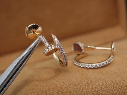 [⭐Lioran]JUSTE EARRINGS 12.75MM PINK GOLD DIAMOND