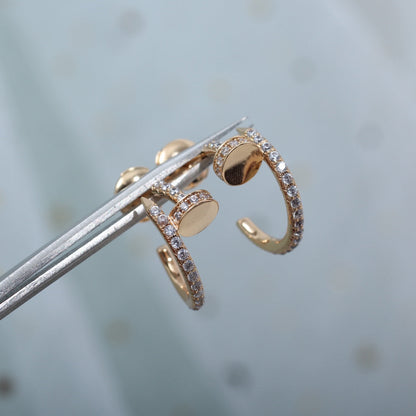 [⭐Lioran]JUSTE EARRINGS 12.75MM PINK GOLD DIAMOND