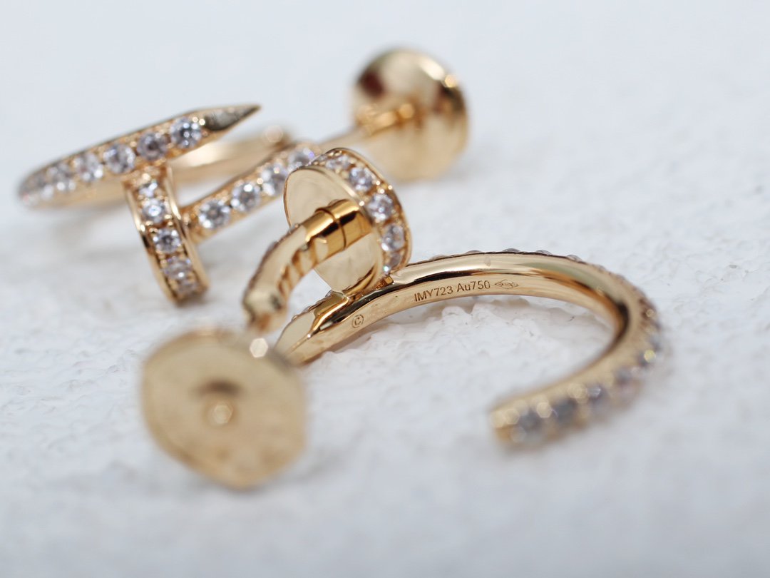 [⭐Lioran]JUSTE EARRINGS 12.75MM PINK GOLD DIAMOND