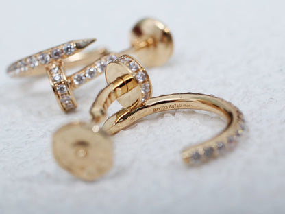 [⭐Lioran]JUSTE EARRINGS 12.75MM PINK GOLD DIAMOND