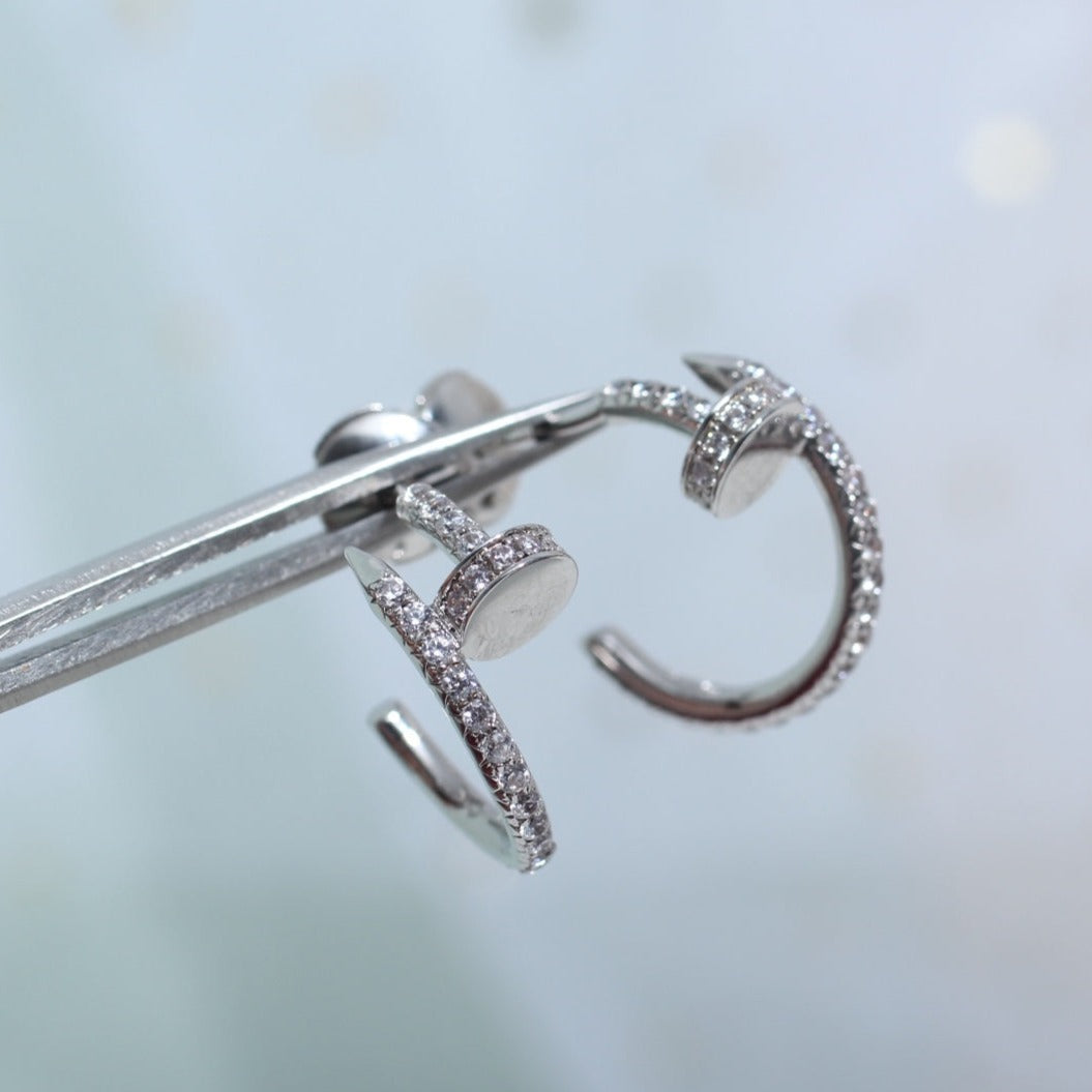 [⭐Lioran]JUSTE EARRINGS 12.75MM SILVER DIAMOND