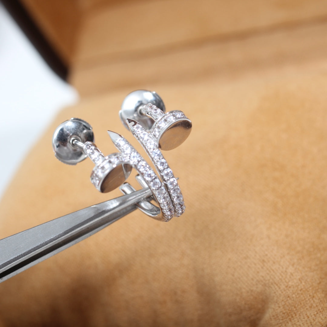 [⭐Lioran]JUSTE EARRINGS 12.75MM SILVER DIAMOND