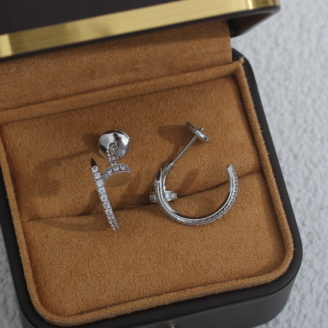 [⭐Lioran]JUSTE EARRINGS 12.75MM SILVER DIAMOND