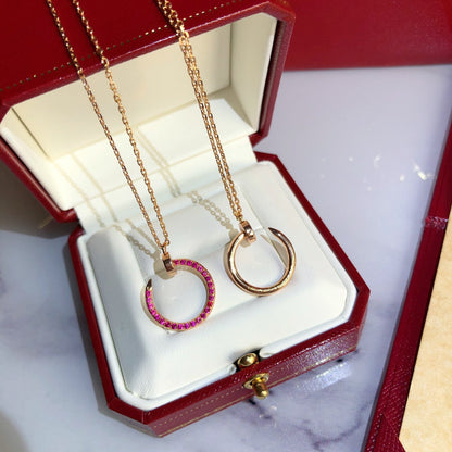 [⭐Lioran]JUSTE NECKLACE GOLD RED DIAMONDS
