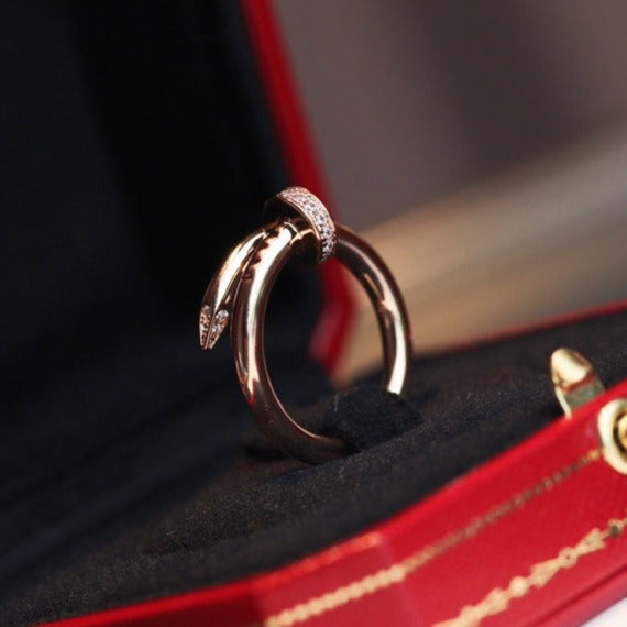 [⭐Lioran]JUSTE RING 2.65MM PINK GOLD DIAMOND
