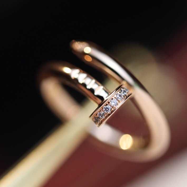 [⭐Lioran]JUSTE RING 2.65MM PINK GOLD DIAMOND