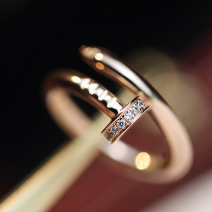 [⭐Lioran]JUSTE RING 2.65MM PINK GOLD DIAMOND