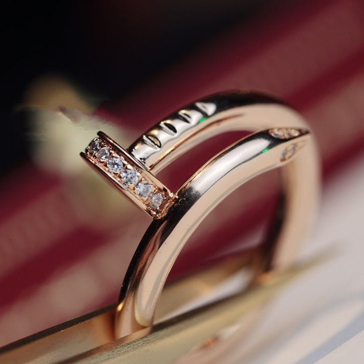 [⭐Lioran]JUSTE RING 2.65MM PINK GOLD DIAMOND