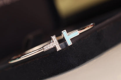 [Lioran]T BRACELET 1.8MM TURQUOISE DIAMOND SILVER