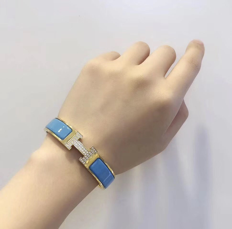 [⭐Lioran]H CLOUD BLUE BRACELET GOLD DIAMOND