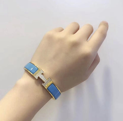 [⭐Lioran]H CLOUD BLUE BRACELET GOLD DIAMOND