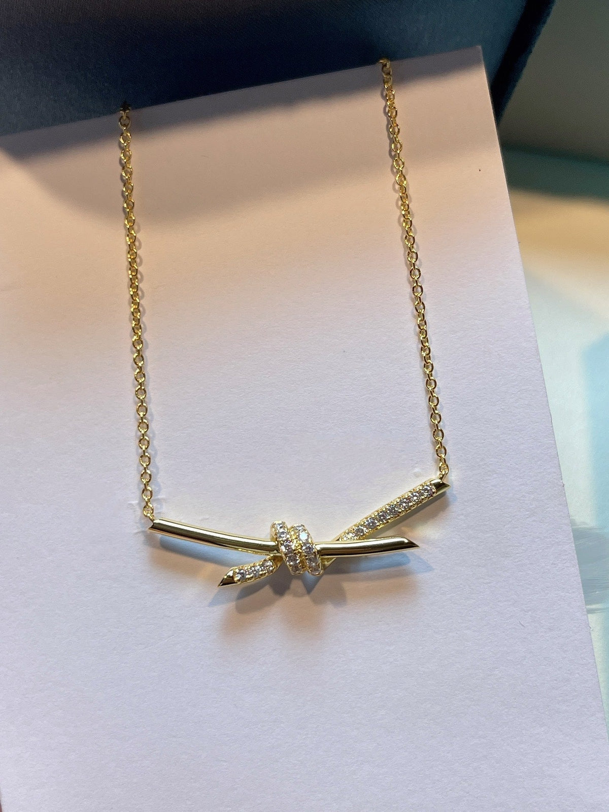 [Lioran]KNOT NECKLACE GOLD DIAMONDS