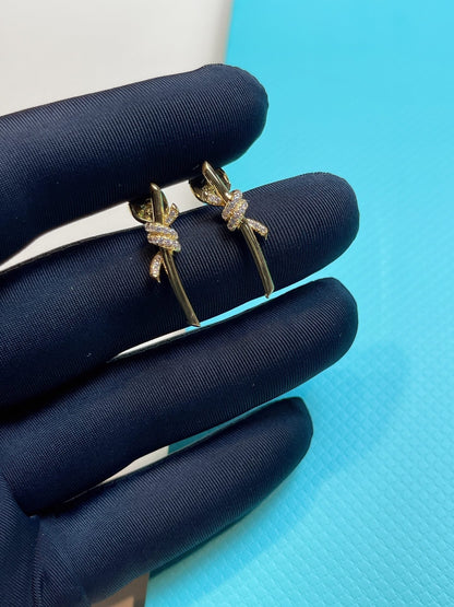[Lioran]KNOT EARRINGS GOLD DIAMOND