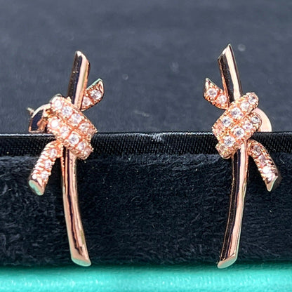 [Lioran]KNOT EARRINGS PINK GOLD DIAMOND