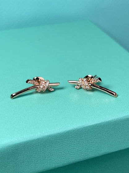 [Lioran]KNOT EARRINGS PINK GOLD DIAMOND
