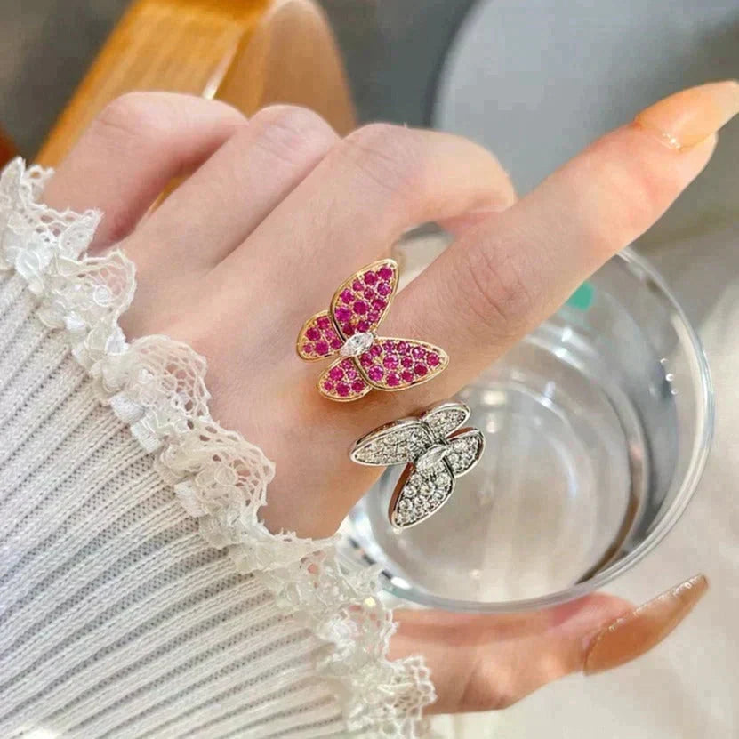[⭐Lioran]TWIN BUTTERFLY DIAMOND RING
