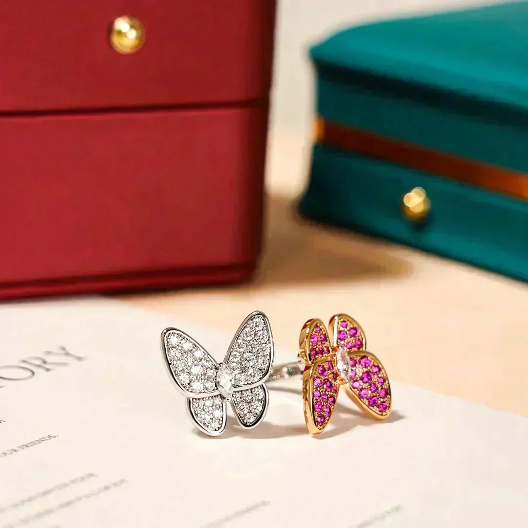 [⭐Lioran]TWIN BUTTERFLY DIAMOND RING