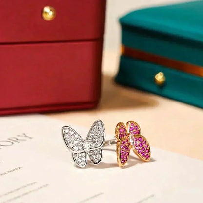 [⭐Lioran]TWIN BUTTERFLY DIAMOND RING