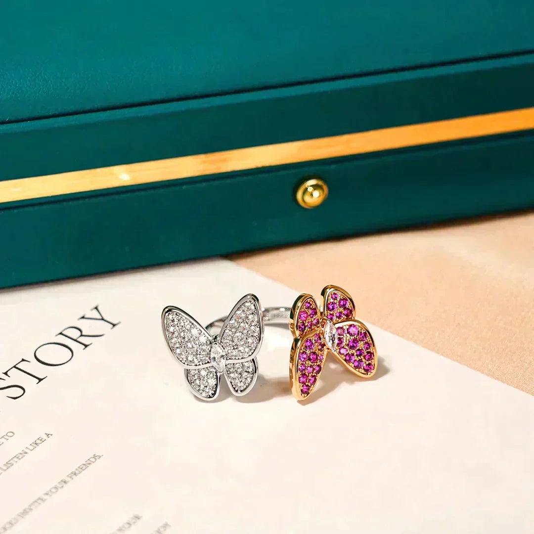 [⭐Lioran]TWIN BUTTERFLY DIAMOND RING