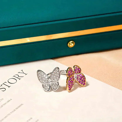 [⭐Lioran]TWIN BUTTERFLY DIAMOND RING