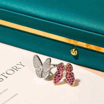 [⭐Lioran]TWIN BUTTERFLY DIAMOND RING