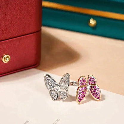 [⭐Lioran]TWIN BUTTERFLY DIAMOND RING