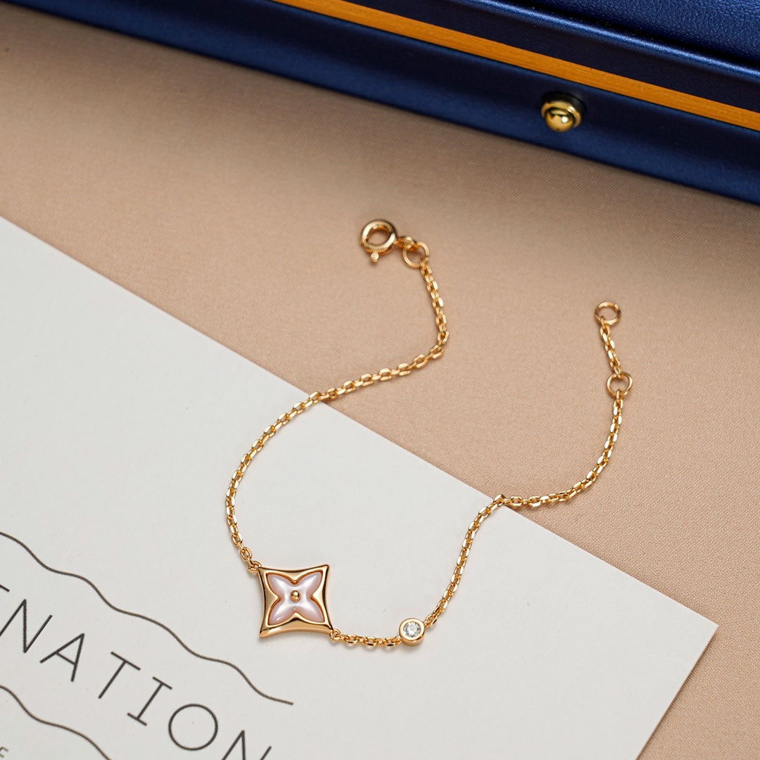[⭐Lioran]STAR 1 DIAMOND PINK GOLD BRACELET