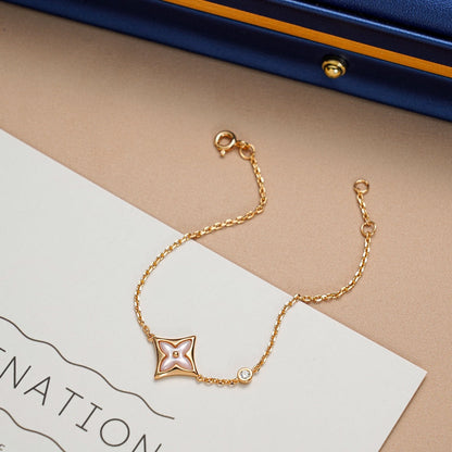 [⭐Lioran]STAR 1 DIAMOND PINK GOLD BRACELET