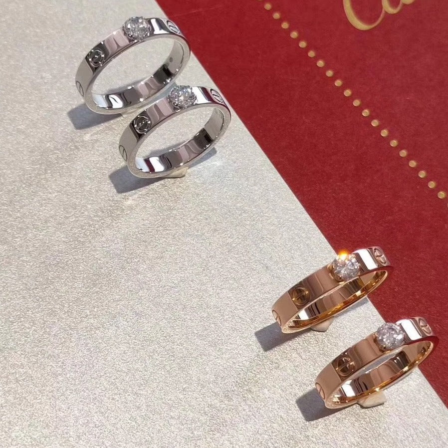[⭐Lioran]LOVE RING 3.6MM 1 BIG DIAMOND