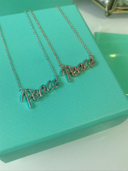 [Lioran]PEACE TEXT PEDANT NECKLACE