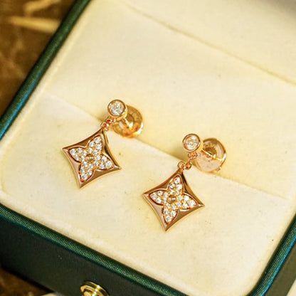 [⭐Lioran]STAR DIAMONDS EARRINGS GOLD