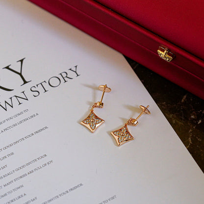 [⭐Lioran]STAR DIAMONDS EARRINGS GOLD