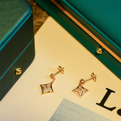 [⭐Lioran]STAR DIAMONDS EARRINGS GOLD