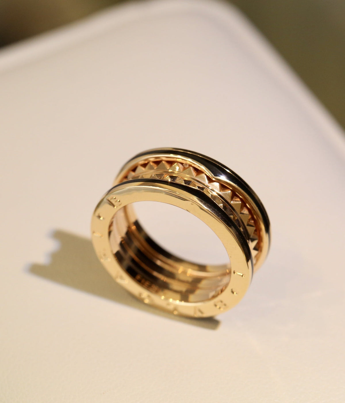 [⭐Lioran]ZERO 1 PINK GOLD BLACK CERAMIC RING