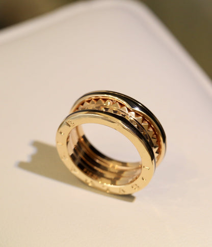 [⭐Lioran]ZERO 1 PINK GOLD BLACK CERAMIC RING