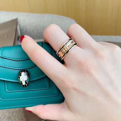 [⭐Lioran]ZERO 1 PINK GOLD BLACK CERAMIC RING