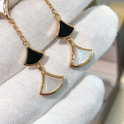 [⭐Lioran]DREAM EARRINGS 3 MOTIFS ONYX MOP PINK GOLD
