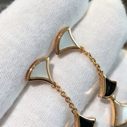 [⭐Lioran]DREAM EARRINGS 3 MOTIFS ONYX MOP PINK GOLD