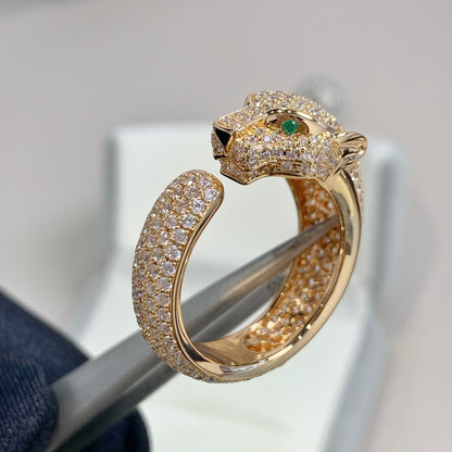 [⭐Lioran]PANTHERE PINK GOLD DIAMOND RING