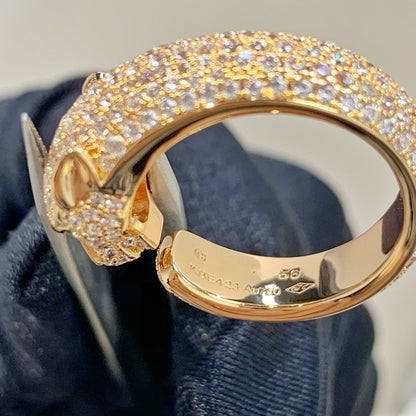 [⭐Lioran]PANTHERE PINK GOLD DIAMOND RING