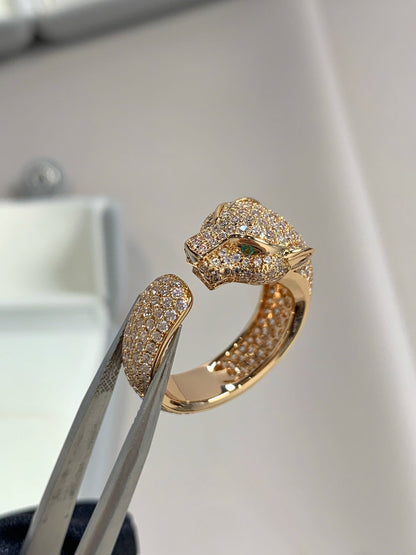 [⭐Lioran]PANTHERE PINK GOLD DIAMOND RING