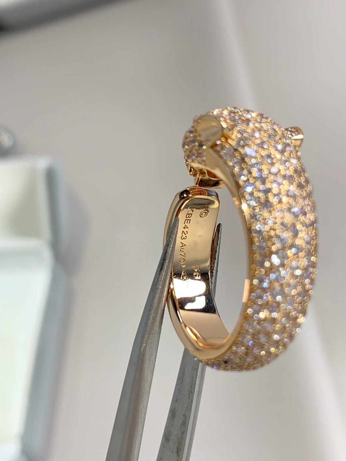 [⭐Lioran]PANTHERE PINK GOLD DIAMOND RING