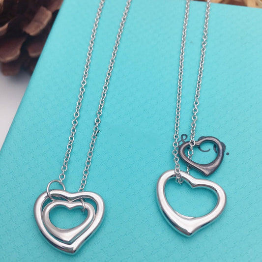 [Lioran]OPEN HEART SILVER NECKLACE