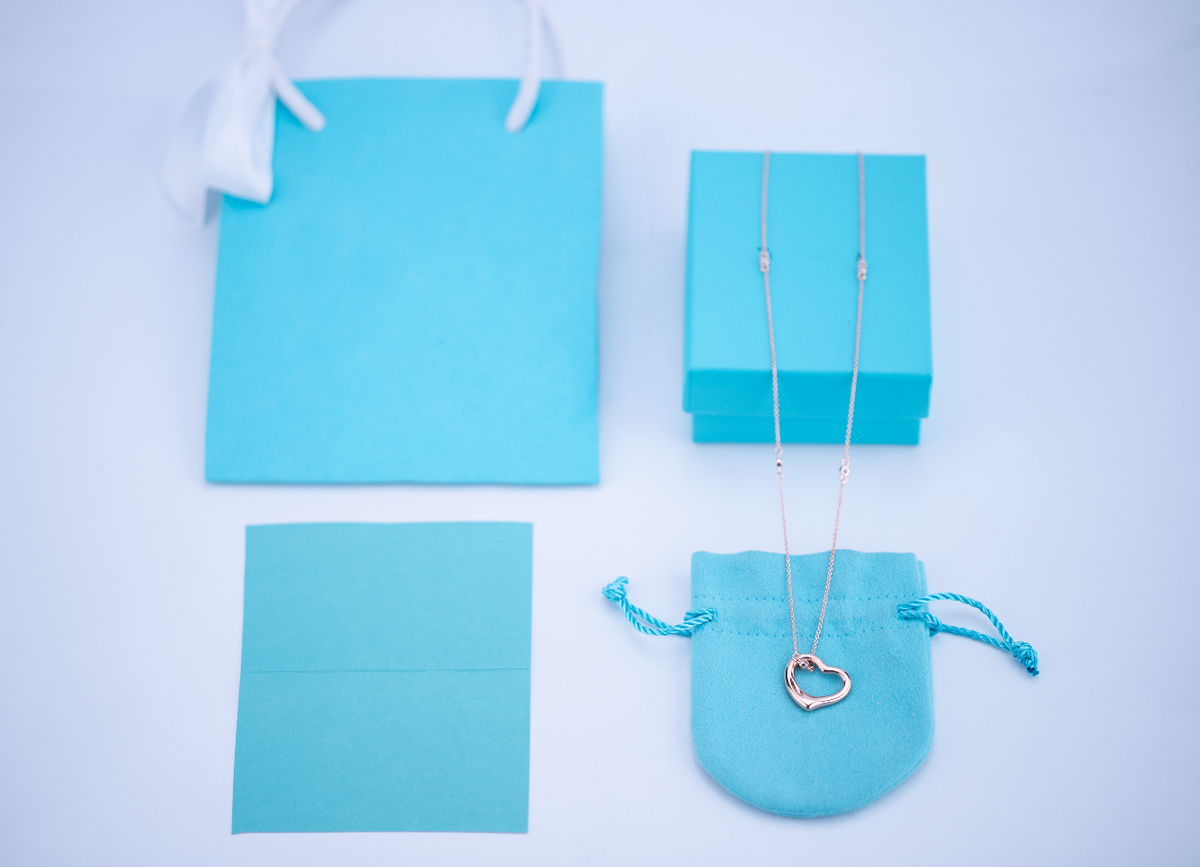 [Lioran]OPEN HEART PEDANT PINK GOLD NECKLACE