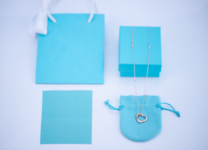 [Lioran]OPEN HEART PEDANT PINK GOLD NECKLACE